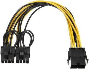 CPU 8pin Female to Dual PCI-E PCI Express 8p ( 6+2 pin ) Male Power Cable 18AWG Wire for Graphics Card BTC Miner