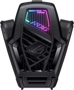 ASUS ROG AeroActive Cooler X, RGB Cell Phone Cooling Fan for ROG Phone 8 Series, Portable Lightweight, Built-in Kickstand, Dual Physical Buttons, 3.5mm Headphone Jack, USB-C® USB 2.0