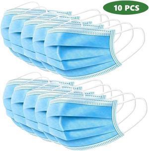 Disposable Face Mask 3-ply, Dust-proof, Non-medical, Pack of 10