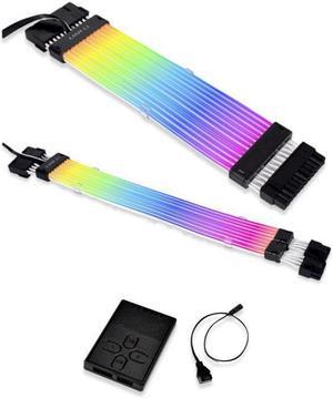 LIAN LI STRIMER PLUS V2 24 Pin and STRIMER PLUS V2 8 Pin Combo, Addressable RGB Power Extension Cable and Addressable RGB VGA Power Cable, Include Controller for L-Connect 3.0