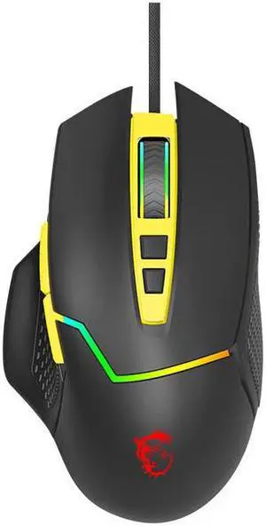 MSI CLUTCH GM20 V2 Gaming Mouse, Wired, RGB Glare, Dragon Spirit Lamp Of Faith,  Gaming Mouse, Ergonomics, Black/Yellow