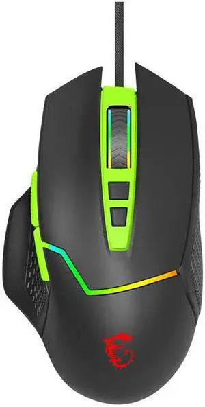 MSI CLUTCH GM20 V2 Gaming Mouse, Wired, RGB Glare, Dragon Spirit Lamp Of Faith,  Gaming Mouse, Ergonomics, Black/Green