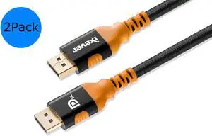 2Pack Displayport 1.4 Cable 4K@144Hz, 8K@60Hz 6.6ft, iXever Display Port Wire Cable 32.4Gbps Support HBR3 HDR10 HDCP 2.2, Nylon Braided Cord for TV,Gaming Monitor, Projector 2Pack Displayport 1.4 Cable 4K@144Hz, 8K@60Hz 6.6ft, iXever Display Port Wire Cable 32.4Gbps Support HBR3 HDR10 HDCP 2.2, Nylon Braided Cord for TV,Gaming Monitor, Projector