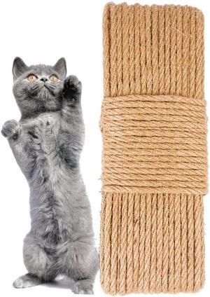 3MNSCD Sisal Rope for Cat Scratchers, Cat Tree,Cat Scratching Sisal Rope Natural Jute Hemp Rope, Ideal for Replace Scratching Post, Repair Cat Tree, DIY Projects 6mm,Creat Toy for Cat