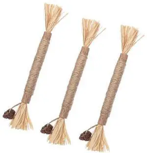 Interactive Toy Cat Cat Catnip Chew Toys Lick Teeth Clean Scratching Sticks with Raffia Tassels, Natural Silvervine,Gnawing Fruit Jute Rope Wrapped Dental Care 3Pcs Tiny Interactive Toy Cat Cat Catnip Chew Toys Lick Teeth Clean Scratching Sticks with Raffia Tassels, Natural Silvervine,Gnawing Fruit Jute Rope Wrapped Dental Care 3Pcs Tiny
