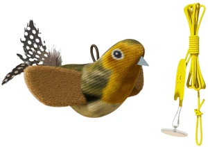 Interactive Cat Toy Bird Real Feather with Catnip No Battery Physical Sound Simulation Teaser Toys Hanging Cat Birds Tweet Toy Brown Interactive Cat Toy Bird Real Feather with Catnip No Battery Physical Sound Simulation Teaser Toys Hanging Cat Birds Tweet Toy Brown