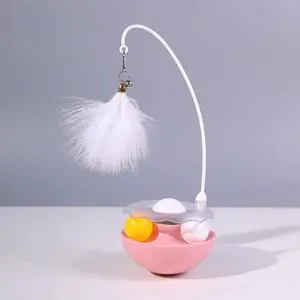 Interactive Cat Toy Catnip Balls Tumbler Teaser Toy Wand Feather Cats Track Balls Bell No Battery Pink Interactive Cat Toy Catnip Balls Tumbler Teaser Toy Wand Feather Cats Track Balls Bell No Battery Pink