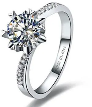 Sterling Silver 1 Carat Snowflake Engagement Ring for Women NSCD Simulated Diamond Rings Anniverary Jewelry 9 Sterling Silver 1 Carat Snowflake Engagement Ring for Women NSCD Simulated Diamond Rings Anniverary Jewelry 9