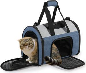 Minthouz Cat Carrier, Four-side Expandable Pet Carrier Airline Approved Dog  Carrier with Safty Leash and Shoulder Strap, Collapsible Puppy Carrier