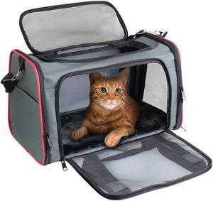 Minthouz Cat Carrier, Four-side Expandable Pet Carrier Airline Approved Dog  Carrier with Safty Leash and Shoulder Strap, Collapsible Puppy Carrier