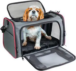 GOOPAWS Soft-Sided Pet Travel Carrier, Airline Approved Dog & Cat Carrier Collapsible, Collapsible Kennel for Small Dogs Cats, Puppy