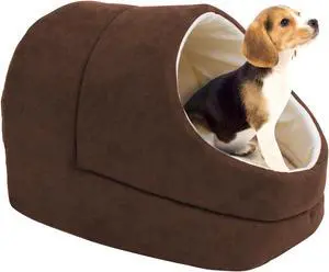 GOOPAWS Covered Cat & Dog Bed, Cat Cave for Cat and Warming Burrow Cat Bed, Pet Sleeping Cuddle Cave