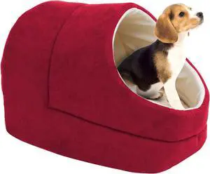 GOOPAWS Covered Cat & Dog Bed, Cat Cave for Cat and Warming Burrow Cat Bed, Pet Sleeping Cuddle Cave