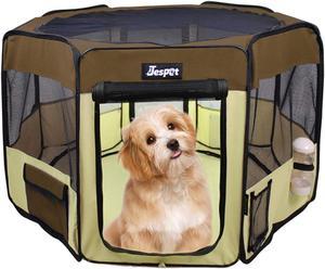 Jespet 3-Door Collapsible Soft-Sided Dog Crate, Blue, 30-in