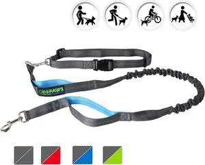 GOOPAWS Bungee Reflective Standard Dog Leash, Hands Free Dog Leash for Running, Walking, Hiking Jogging for Medium & Large Dogs up to 150lbs