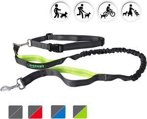 GOOPAWS Bungee Reflective Standard Dog Leash, Hands Free Dog Leash for Running, Walking, Hiking Jogging for Medium & Large Dogs up to 150lbs