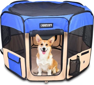 Jespet Portable Foldable Pet Dog Playpen, Portable Pet Playpen Exercise Pen Kennel with Carry Bag for Puppy Cats Kittens Rabbits Jespet Portable Foldable Pet Dog Playpen, Portable Pet Playpen Exercise Pen Kennel with Carry Bag for Puppy Cats Kittens Rabbits