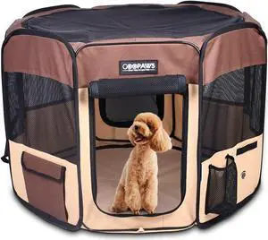 Jespet Portable Foldable Pet Dog Playpen, Portable Pet Playpen Exercise Pen Kennel with Carry Bag for Puppy Cats Kittens Rabbits
