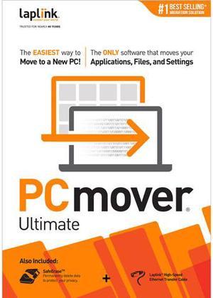Laplink PCmover Ultimate 11 | Moves your Applications, Files and Settings from an Old PC to a New PC | Includes Optional Ethernet Cable | 1 Use