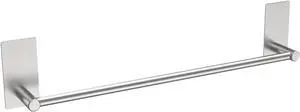 Misounda Towel Bars Hand Towel Holder for Kitchen/Bathroom Wall Mounted SUS304 Brushed Stainless Steel Towel Rack Rust/Scratch Resistant No Drilling - Self Adhesive - 27.56 inch, Silver