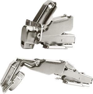 Cabinet Hinges,1 Pair 175/165 Degree Hinges, Concealed Hydraulic Adjustable Mounting Hinges Soft Close Cabinet Hinges Nickel-Plated Steel Buffer Dampers for Wardrobe, Cupboard (Full Overlay)