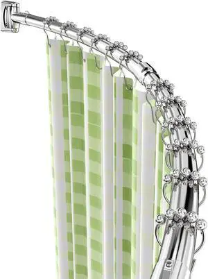 Misounda Curved Shower Curtain Rod Rustproof Expandable 304 Stainless Steel Adjustable Telescopic Shower Rod for Bathroom, Bathtub, Cloakroom, Dressing Room,Etc. (Curved Shape, 55"-79" inch)