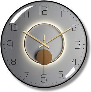 Nordic quartz wall clock silent ultrathin fashion PVC frame Tempered glass Mute movement 8-color printing film covering White