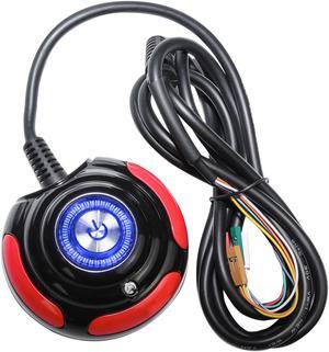 Vetroo 1.6m Desktop PC Computer Case Power Supply Reset HDD Push Button Switch with Cable Blue LED Lights - Red