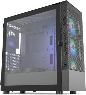 Vetroo AL600 Black Mid-Tower ATX PC Case, Pre-installed 3x120mm ARGB Fans, 3x120mm Regular Fans, Top 360mm Radiator Support Mesh Computer Gaming Case, Controller Hub Included