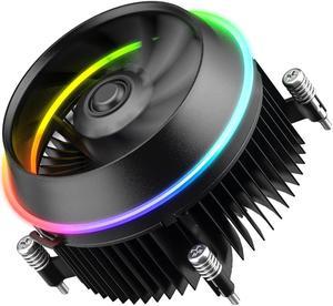 Vetroo Eclipse Low-Profile ARGB CPU Air Cooler, 90mm PWM Fan, Premium Aluminum Fins, Removable Butterfly Fan Cooler Specifically for Intel LGA 1851 & 1700