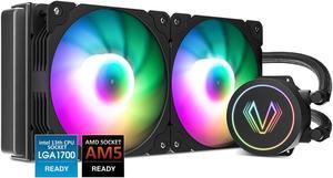Water Cooler PINKFLOW 360 CPU 5V Addressable RGB AIO Cooler 360mm CPU  Liquid Cooler 3X120mm, pink phantom color ARGB light effect all-in-one,  Intel 115X/2066 , AMD TR4/AM4 