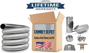 Forever® Vent 3" x 35 ft Single Ply Flexible Chimney Liner Kit Forever® Vent 3" x 35 ft Single Ply Flexible Chimney Liner Kit