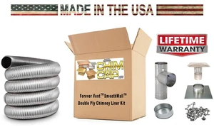 Forever® SmoothWall 4" x 30 ft Double Ply Flexible Chimney Liner Kit Forever® SmoothWall 4" x 30 ft Double Ply Flexible Chimney Liner Kit