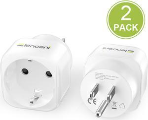 Europe to US Plug Adapter, [2 Packs] LENCENT European to USA Adapter, American Outlet Plug Adapter, EU to US Adapter, Europe to USA Travel Plug Converter