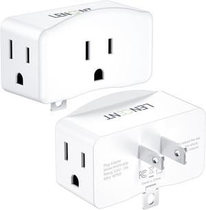 3 Prong to 2 Prong Grounding Adapter, LENCENT Plug Extender, Outlet Converter, Wall Plug Splitter with 3 AC Outlets, Travel Power Adaptor for US to Japan-Type A, Cruise Ship Approved, 2 Pack