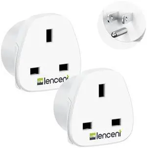 LENCENT UK to US America Plug Adapter, 2 Pack Grounded USA Visitors Travel Converter, Converts All Type G Plugs from United Kingdom UK Singapore Malaysia UAE Ireland Malta Hongkong and etc. (Type B) LENCENT UK to US America Plug Adapter, 2 Pack Grounded USA Visitors Travel Converter, Converts All Type G Plugs from United Kingdom UK Singapore Malaysia UAE Ireland Malta Hongkong and etc. (Type B)