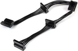 15.7 in (400 mm) SATA Power Splitter Adapter Cable - M/F - 4x Serial ATA Power Cable Splitter (PYO4SATA), Black