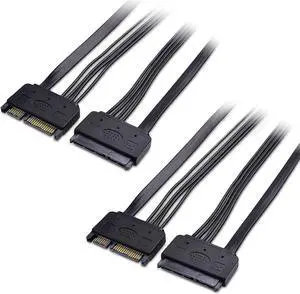 Cable Matters 2-Pack 22-Pin Power and Data SATA Extension Cable - 20 Inches