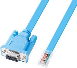 Db9 To Rj45 Console Cable Cisco Device Management Serial Adapter (6 Feet, Blue)