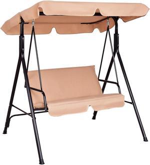 Costway Loveseat Patio Canopy Swing Glider Hammock Cushioned Steel Frame Outdoor