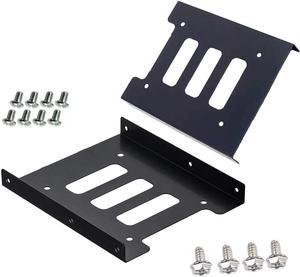 SSD HDD Holder 2.5 to 3.5 Mounting Bracket Hard Drive Adapter (2 Pack) (Black)