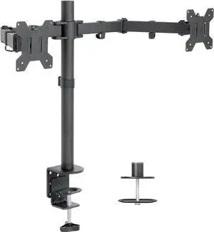 Dual LCD Monitor Desk Mount Stand Heavy Duty Fully Adjustable fits 2 /Two Screens up to 27"
