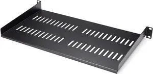 1U Vented Server Rack Mount Shelf - 10in Deep Steel Universal Cantilever Tray for 19" AV & Network Equipment Rack - 44lbs (CABSHELFV1U), 10" Depth