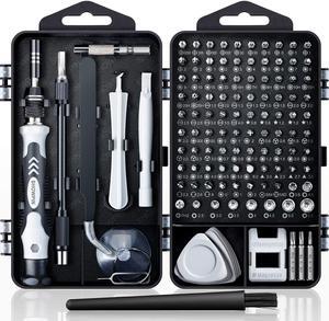122 in 1 Precision Computer Screwdriver Kit Laptop Screwdriver Sets with 101 Magnetic Drill Bits Electronics Tool Kit Compatible for Tablet PC iPhone PS4 Repair
