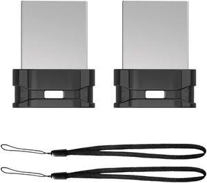 64GB 2 Pack USB Flash Drive Ultra Slim Thumb Drive USB 2.0 Memory Stick USB Drive Data Stick Expansion Disk with Black Portable Lanyard (64GB 2 Pack Bundle)