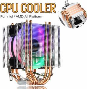 90mm 4 Heatpipe CPU Cooler Desktop Computer 4Pin RGB LED Fan Cooling Heatsink for Intel 775/1150/1151/1155/1156/1366 for AMD