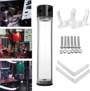 G1/4 T 50mm x 240mm Reservoir Helix Suspension Water Liquid Cooling Tank High Quality Computer Water Cooling Fan For CPU