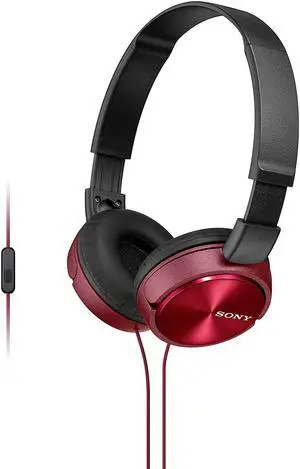 Sony Foldable Headphones with Smartphone Mic and Control - Metallic Red