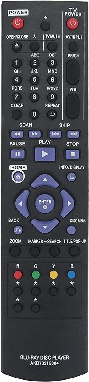 AKB73215304 Replaced Remote fit for LG Blu-ray Disc Player Bd640c Bd640 BD6451DN