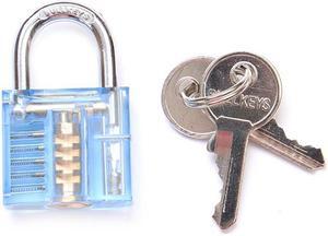5Pins Blue Transparent Pick Cutaway Visable Inside View Padlock Lock for Locksmith Practice Training